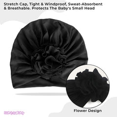 Compact and Stylish Baby Cap (Flower Black)