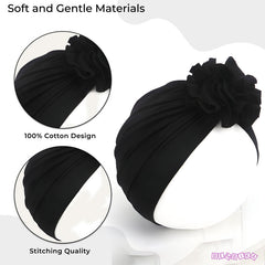 Compact and Stylish Baby Cap (Flower Black)