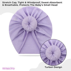 Compact and Stylish Baby Cap (Bun Lavendar)