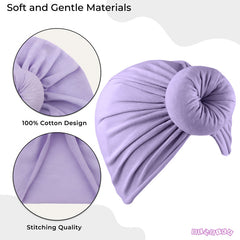 Compact and Stylish Baby Cap (Bun Lavendar)