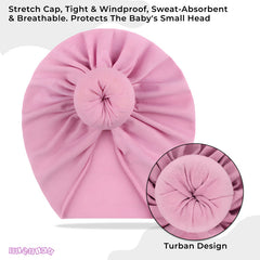 Compact and Stylish Baby Cap (Bun Light Pink)