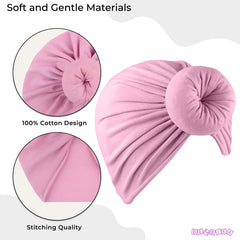 Compact and Stylish Baby Cap (Bun Light Pink)