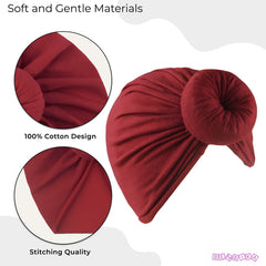 Compact and Stylish Baby Cap (Bun Maroon)