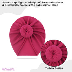 Compact and Stylish Baby Cap (Bun Dewberry Pink)