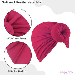 Compact and Stylish Baby Cap (Bun Dewberry Pink)