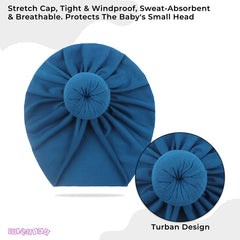 Compact and Stylish Baby Cap (Bun Blue)
