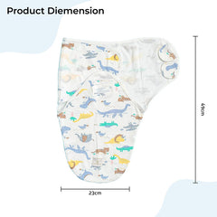 Organic Cotton Hooded Muslin Swaddle Wrap for Baby (Animal Print - Set of 4)