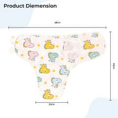 Organic Cotton Hooded Muslin Swaddle Wrap for Baby (Dino Print - Set of 4)
