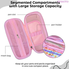 School Supplies 3D Cartoon Design Pencil Box for School Kids (Magic Unicorn Light Blue)