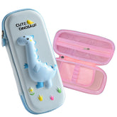 School Supplies 3D Cartoon Design Pencil Box for School Kids (Cute Dinosaur Light Blue)