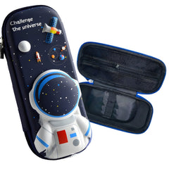 School Supplies 3D Cartoon Design Pencil Box for School Kids (Astro Blue)