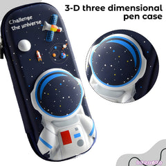 School Supplies 3D Cartoon Design Pencil Box for School Kids (Astro Blue)