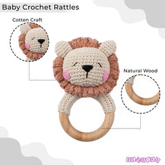 BPA Free Silicone Teething Toy for Baby (Lion Brown)