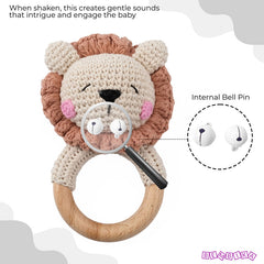 BPA Free Silicone Teething Toy for Baby (Lion Brown)