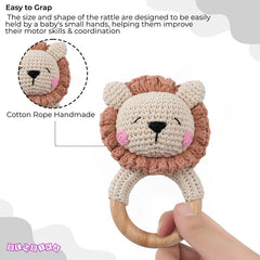 BPA Free Silicone Teething Toy for Baby (Lion Brown)