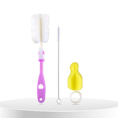 Silicone Baby Milk Bottle Cleaning Brush (Pink Yellow)