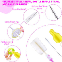 Silicone Baby Milk Bottle Cleaning Brush (Pink Yellow)