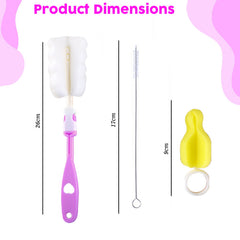 Silicone Baby Milk Bottle Cleaning Brush (Pink Yellow)