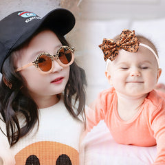 Fashionable Sunglasses and Headband for Kids & Baby Girls (Leopard Print Orange)