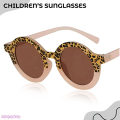 Fashionable Sunglasses and Headband for Kids & Baby Girls (Leopard Print Orange)