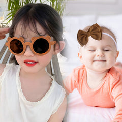 Fashionable Sunglasses and Headband for Kids & Baby Girls (Micky Caramel)