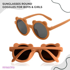 Fashionable Sunglasses and Headband for Kids & Baby Girls (Micky Caramel)