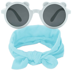 Fashionable Sunglasses and Headband for Kids & Baby Girls (Micky Sky)