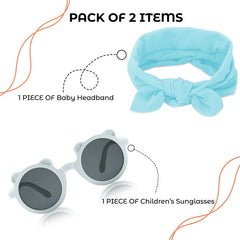 Fashionable Sunglasses and Headband for Kids & Baby Girls (Micky Sky)