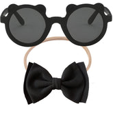 Fashionable Sunglasses and Headband for Kids & Baby Girls (Micky Black)