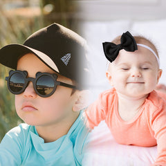 Fashionable Sunglasses and Headband for Kids & Baby Girls (Micky Black)