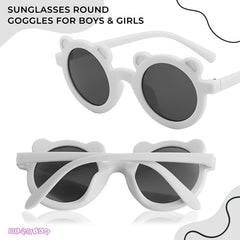 Fashionable Sunglasses and Headband for Kids & Baby Girls (Micky White)