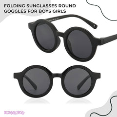 Fashionable Sunglasses and Headband for Kids & Baby Girls (Plain Black)