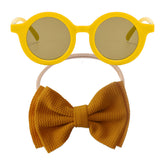 Fashionable Sunglasses and Headband for Kids & Baby Girls (Plain Yellow)