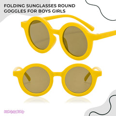 Fashionable Sunglasses and Headband for Kids & Baby Girls (Plain Yellow)