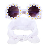 Fashionable Sunglasses and Headband for Kids & Baby Girls (White)