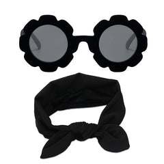 Fashionable Sunglasses and Headband for Kids & Baby Girls (Black)