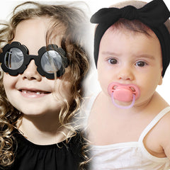 Fashionable Sunglasses and Headband for Kids & Baby Girls (Black)