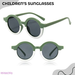 Fashionable Sunglasses and Headband for Kids & Baby Girls (Green White)