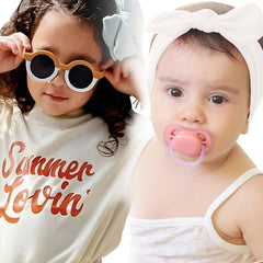 Fashionable Sunglasses and Headband for Kids & Baby Girls (Brown White)