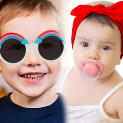 Fashionable Sunglasses and Headband for Kids & Baby Girls (Rainbow Red)