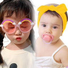 Fashionable Sunglasses and Headband for Kids & Baby Girls (Rainbow Yellow)