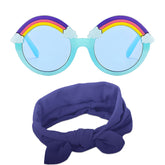 Fashionable Sunglasses and Headband for Kids & Baby Girls (Rainbow Purple)
