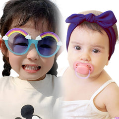 Fashionable Sunglasses and Headband for Kids & Baby Girls (Rainbow Purple)