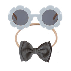 Fashionable Sunglasses and Headband for Kids & Baby Girls (Grey)