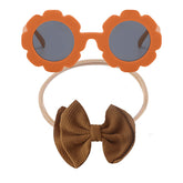 Fashionable Sunglasses and Headband for Kids & Baby Girls (Brown)