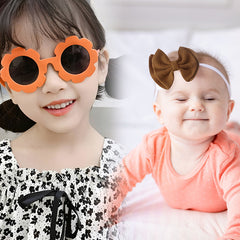 Fashionable Sunglasses and Headband for Kids & Baby Girls (Brown)