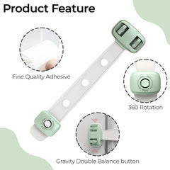 Furniture Safety Multifunction Accessories Lock for Baby (Adjustable-Green)