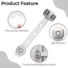 Furniture Safety Multifunction Accessories Lock for Baby (Adjustable-Grey)