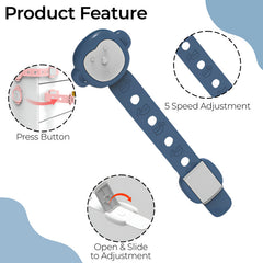 Furniture Safety Multifunction Accessories Lock for Baby (Monkey-Blue)