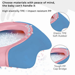 Soft Bathing Baby Shower Cap for Eye Protection and Hair Wash (GreyPink)